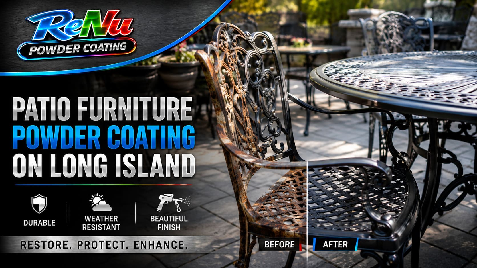 patio furniture powder coating Long Island